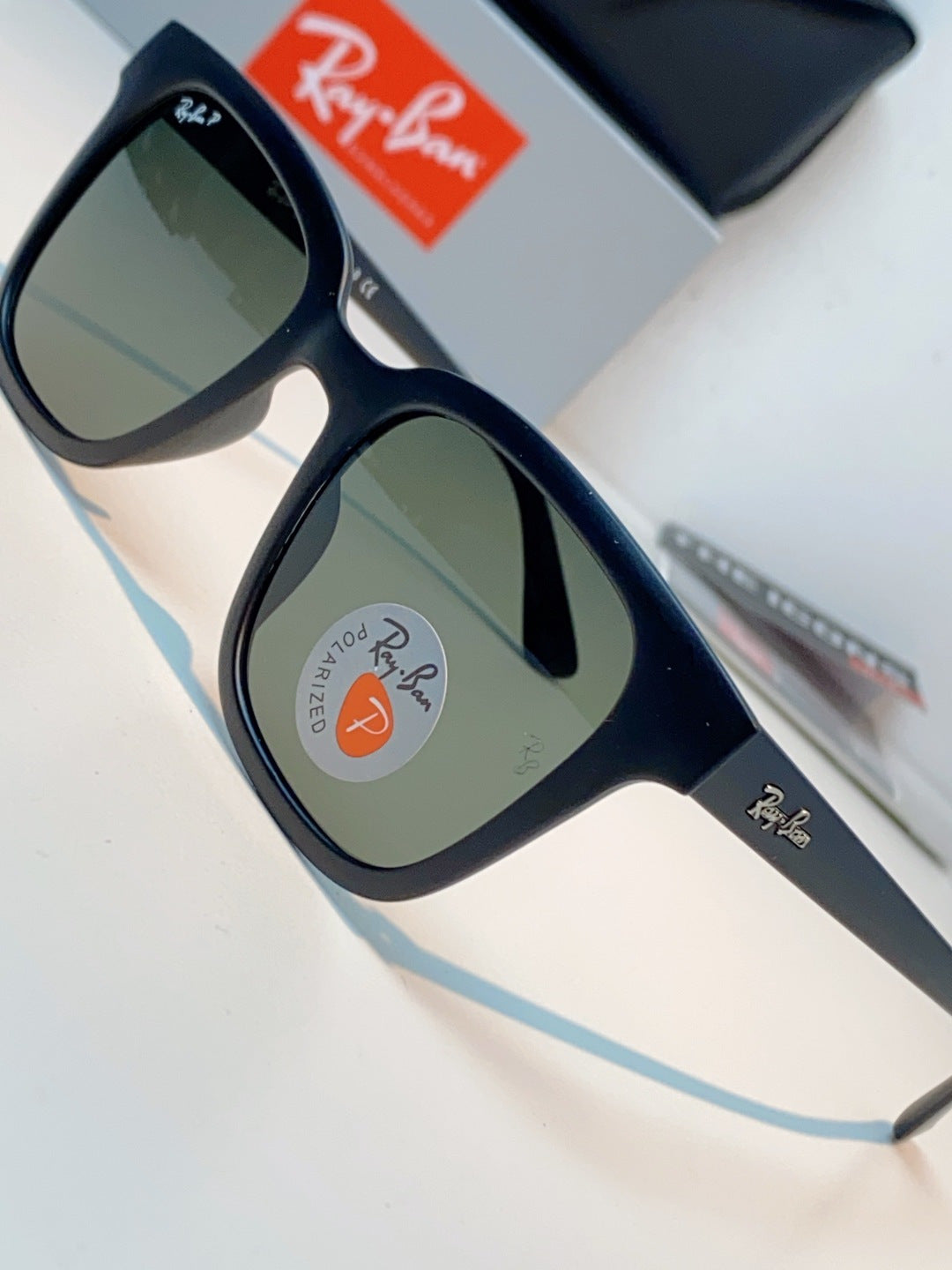 Ray-Ban RB4323 Polarized Square Gray Lens Sunglasses for Men & Women - detail image 7