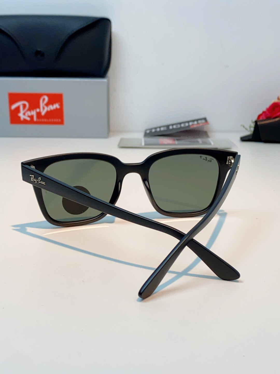 Ray-Ban RB4323 Polarized Square Gray Lens Sunglasses for Men & Women - detail image 3