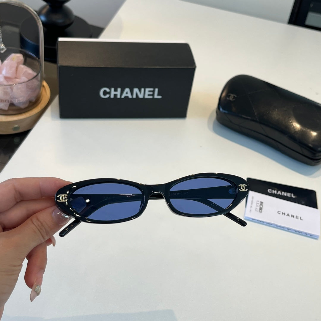 Chanel Oversized Blue Lens Sunglasses for Men & Women - detail image 5