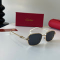 Cartier Lightweight Metal Rimless Silver Lens Sunglasses for Men & Wo - 493685