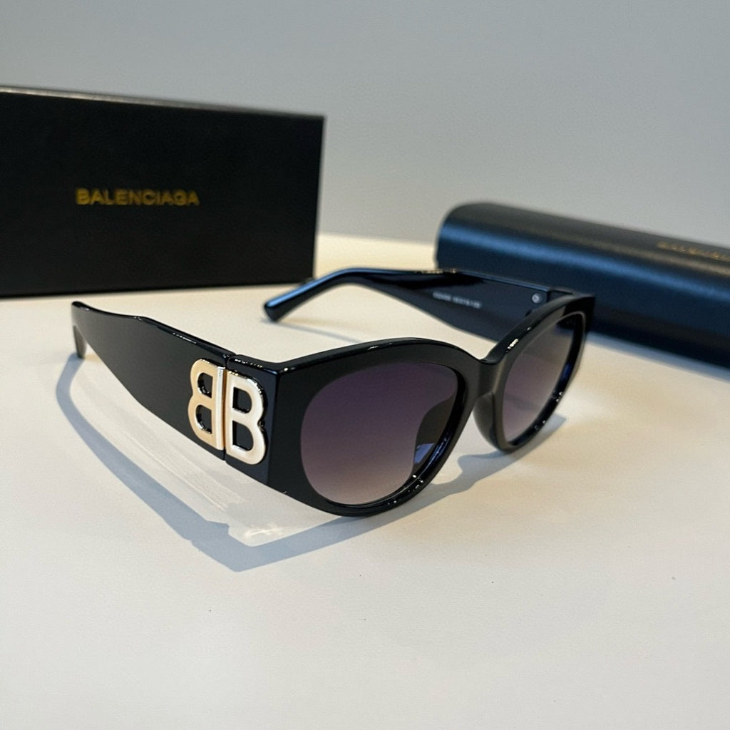 Balenciaga Rectangular Black Lens Sunglasses for Men & Women - 416143