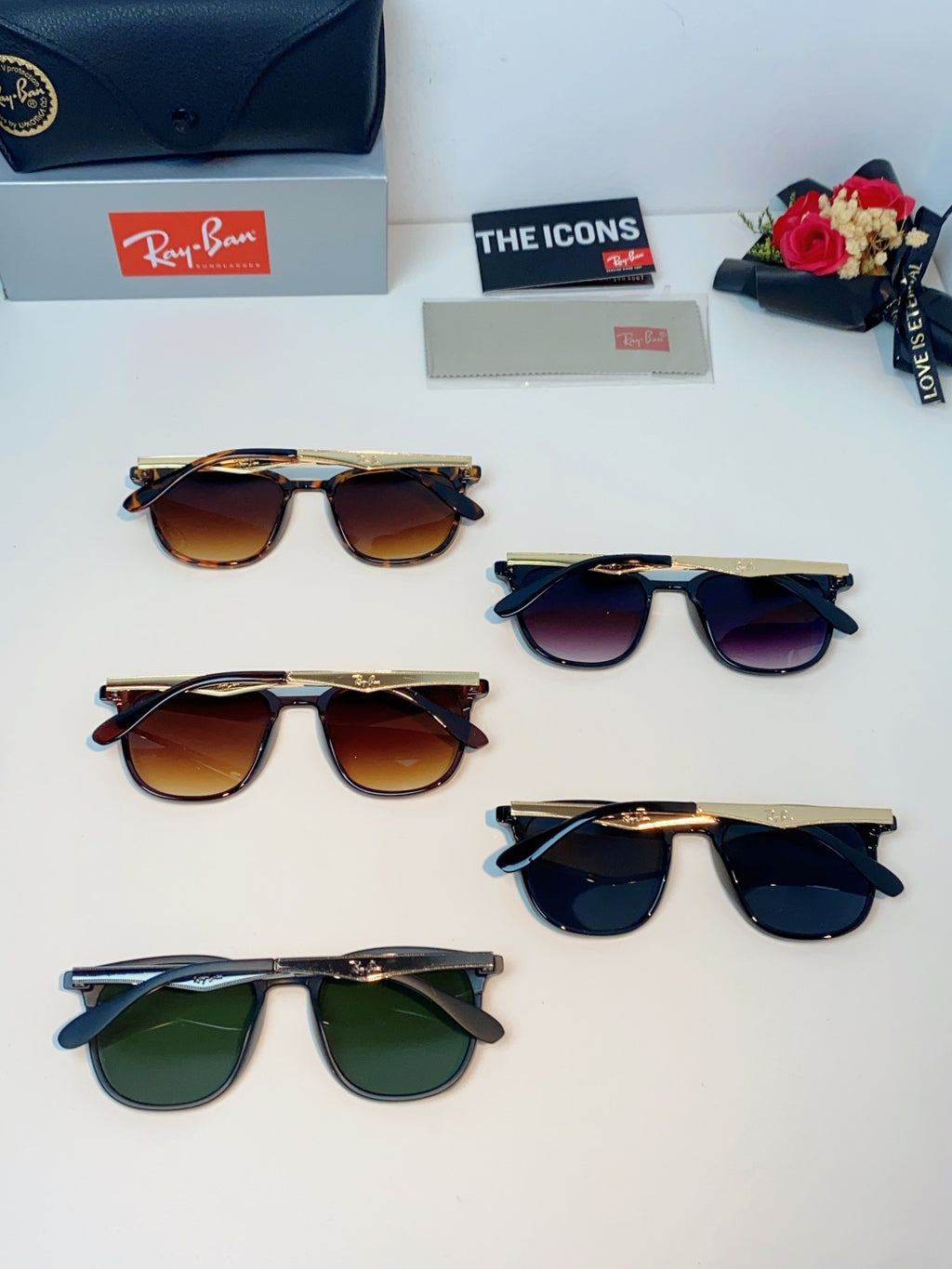 Ray-Ban RB4278 Square Gray Lens Sunglasses for Men & Women - detail image 11