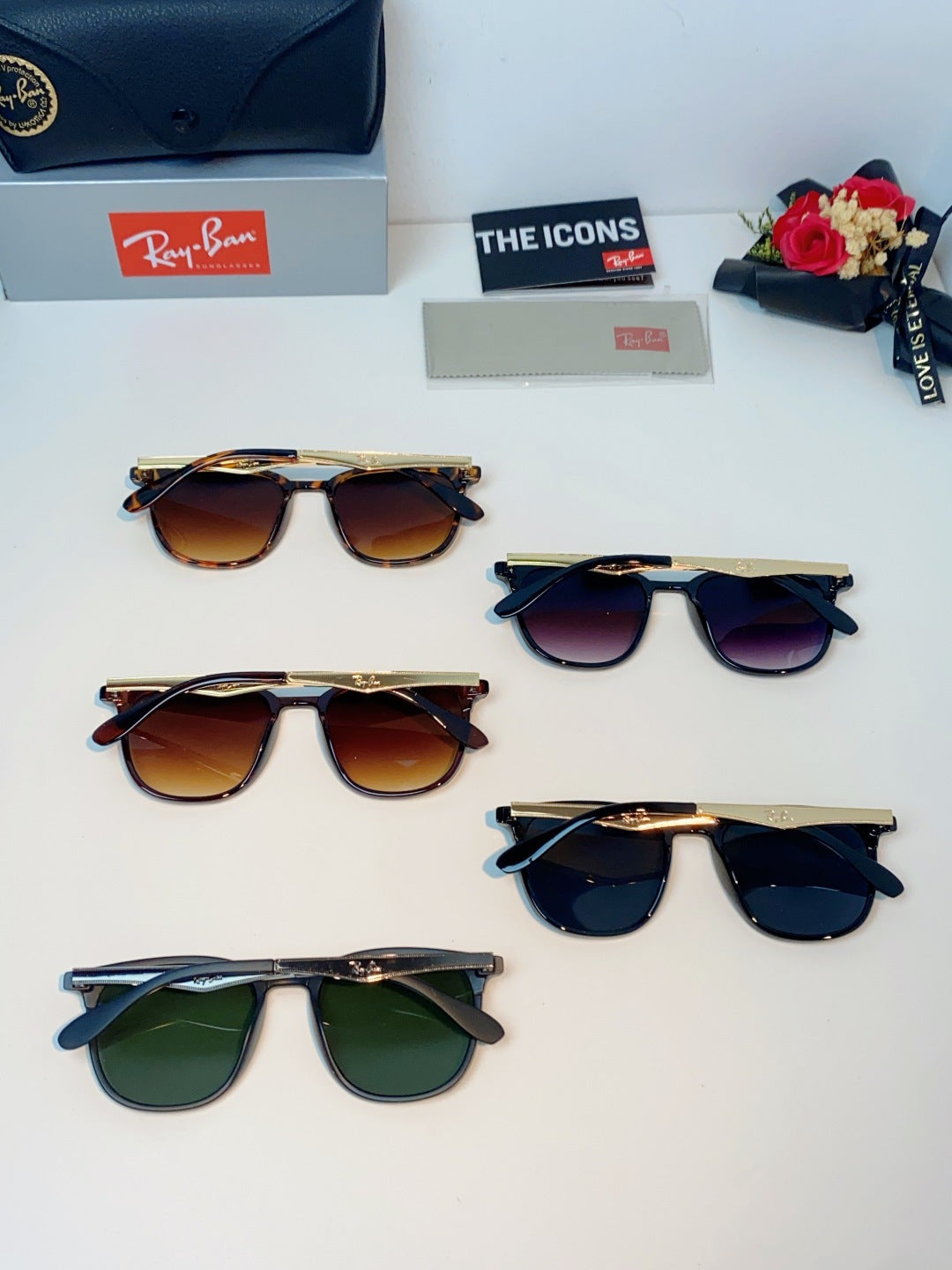 Ray-Ban RB4278 Square Gray Lens Sunglasses for Men & Women - detail image 11