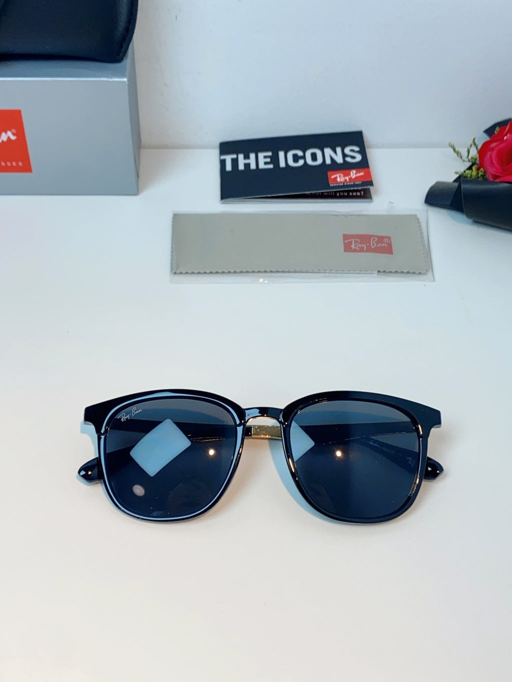 Ray-Ban RB4278 Square Gray Lens Sunglasses for Men & Women - detail image 9