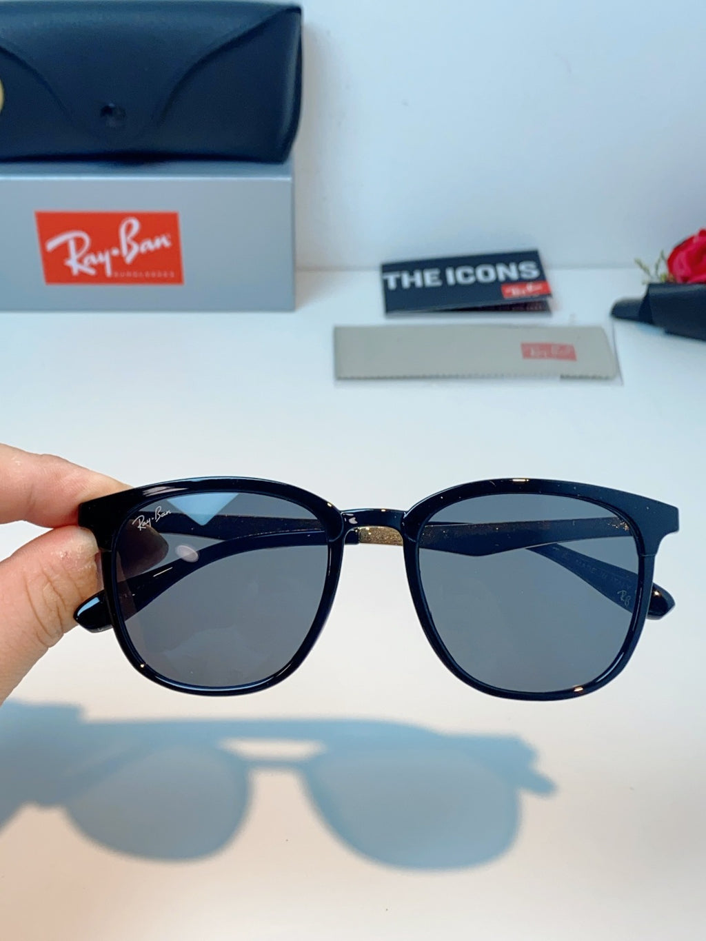 Ray-Ban RB4278 Square Gray Lens Sunglasses for Men & Women - detail image 4