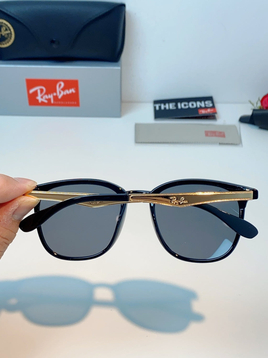 Ray-Ban RB4278 Square Gray Lens Sunglasses for Men & Women - detail image 5