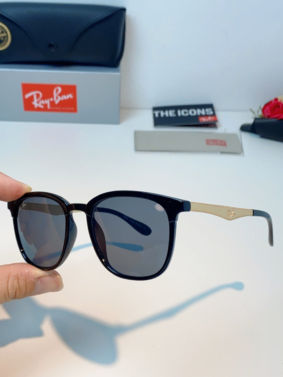 Ray-Ban RB4278 Square Gray Lens Sunglasses for Men & Women - detail image 6