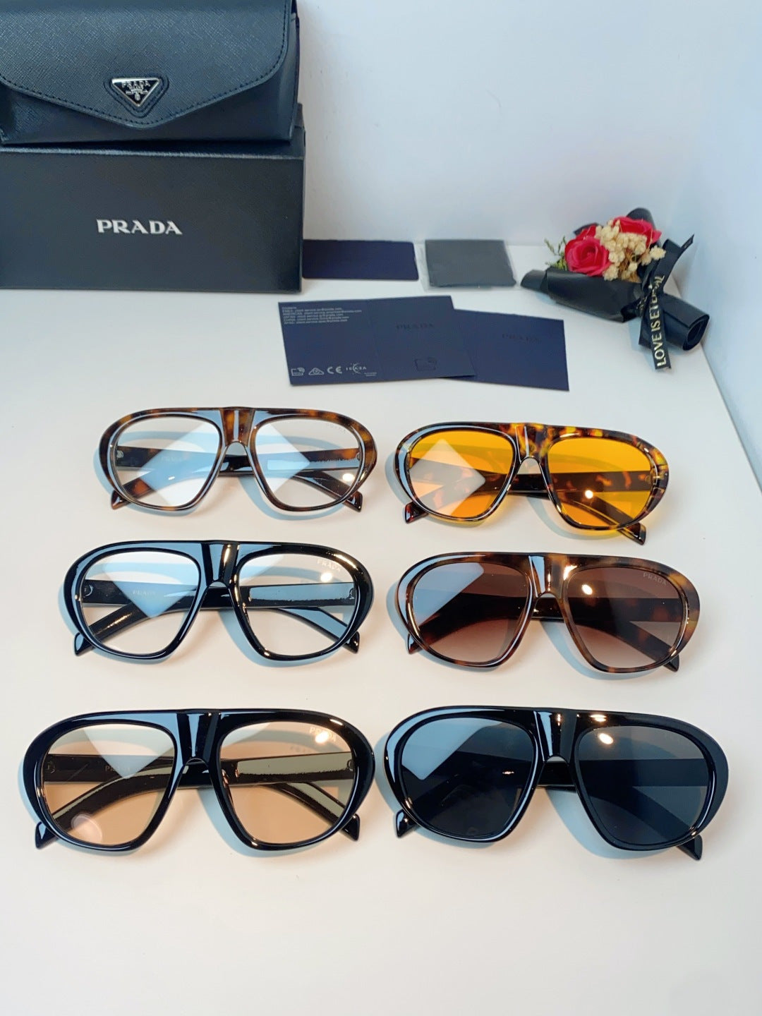 Prada Aviator Red Lens Sunglasses for Men & Women - detail image 12