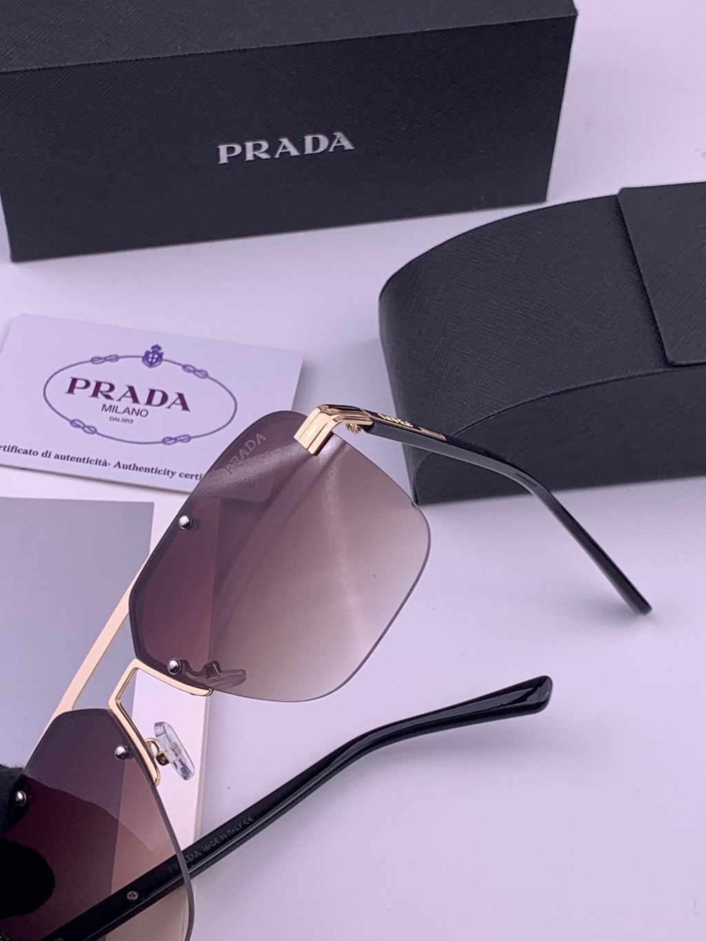 Prada Fashion Black Lens Sunglasses for Men - 415696 - detail image 6