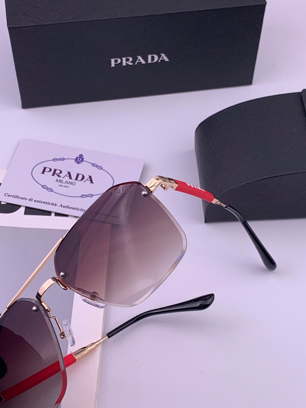 Prada Fashion Black Lens Sunglasses for Men - 415699 - detail image 3
