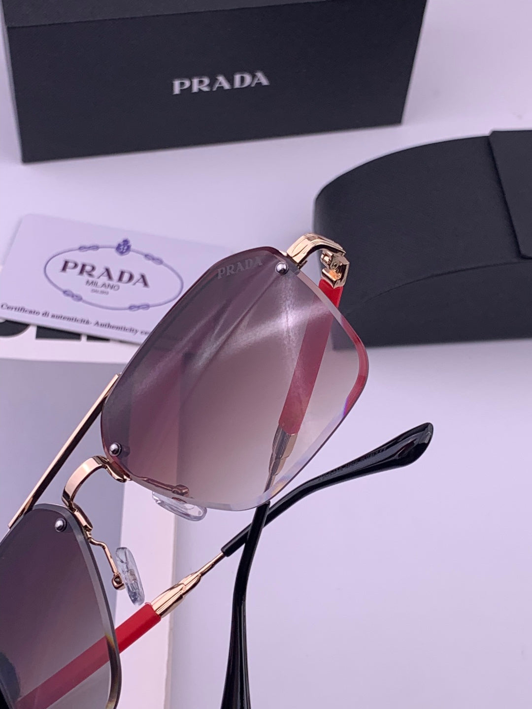 Prada Fashion Black Lens Sunglasses for Men - 415699 - detail image 4