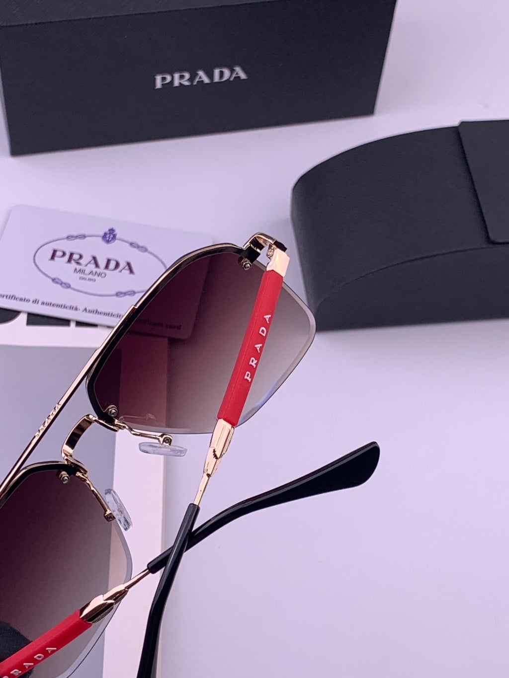 Prada Fashion Black Lens Sunglasses for Men - 415699 - detail image 6