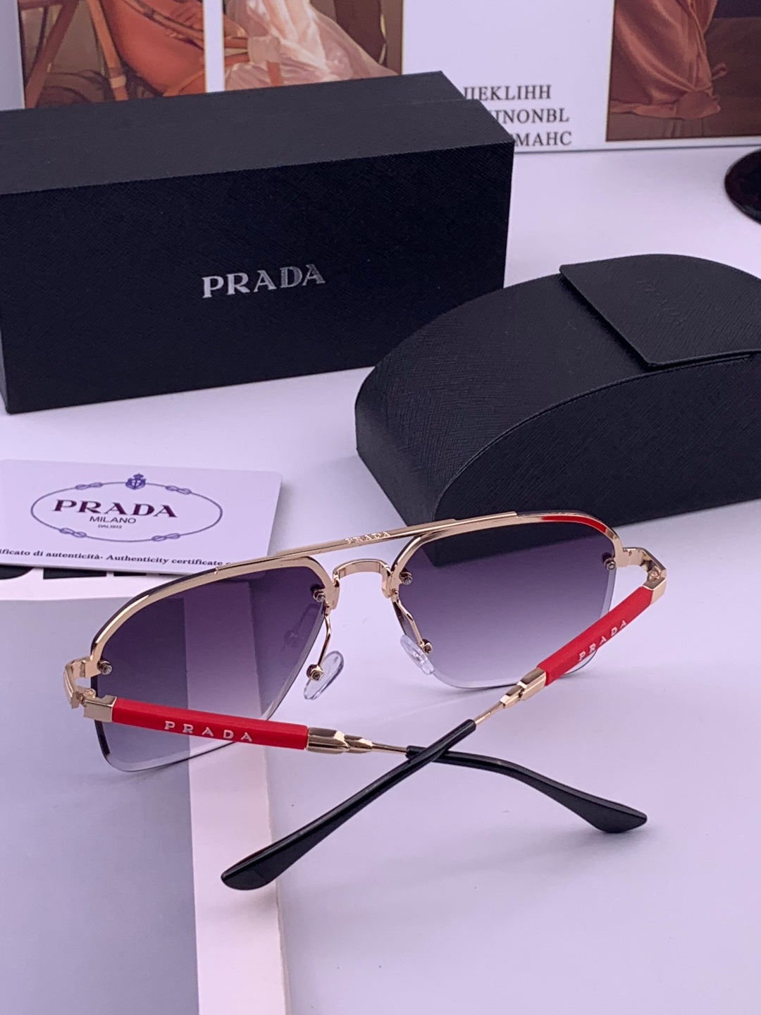 Prada Fashion Purple Lens Sunglasses for Men - 415698 - detail image 7