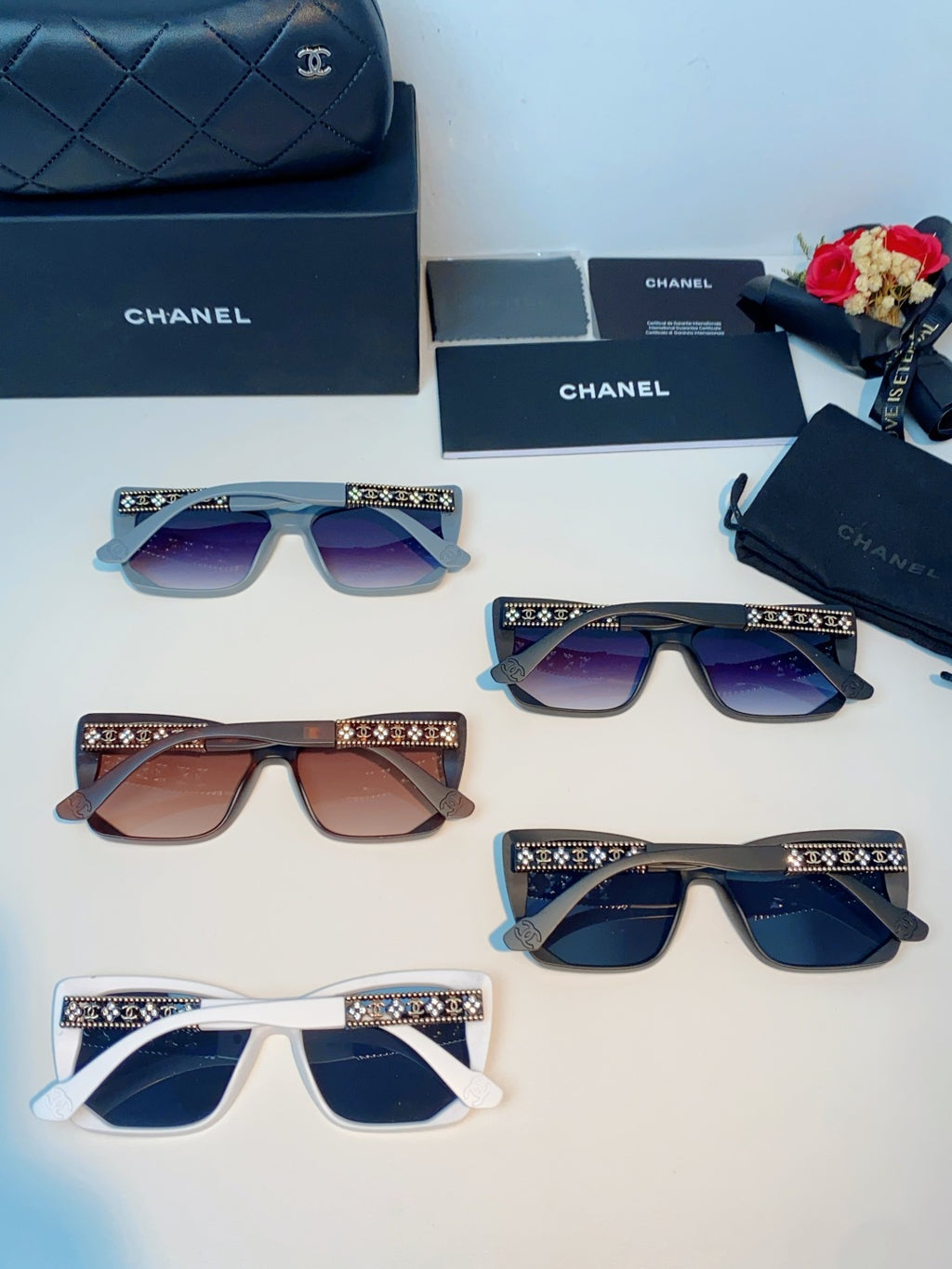 Chanel Cat-Eye Gray Lens Sunglasses for Women - 465189 - detail image 11