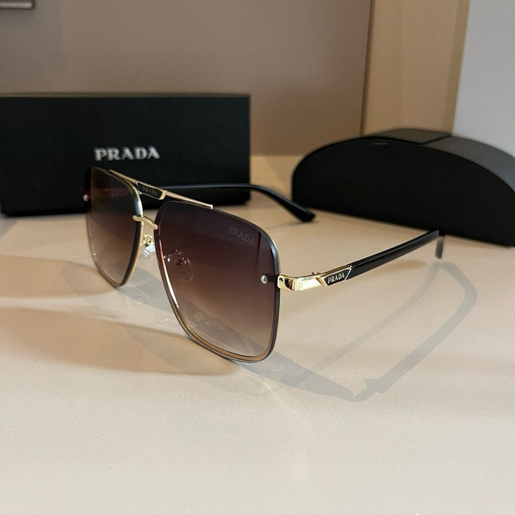 Prada Polarized Fashion Gold Lens Sunglasses for Men - 432050 - detail image 2