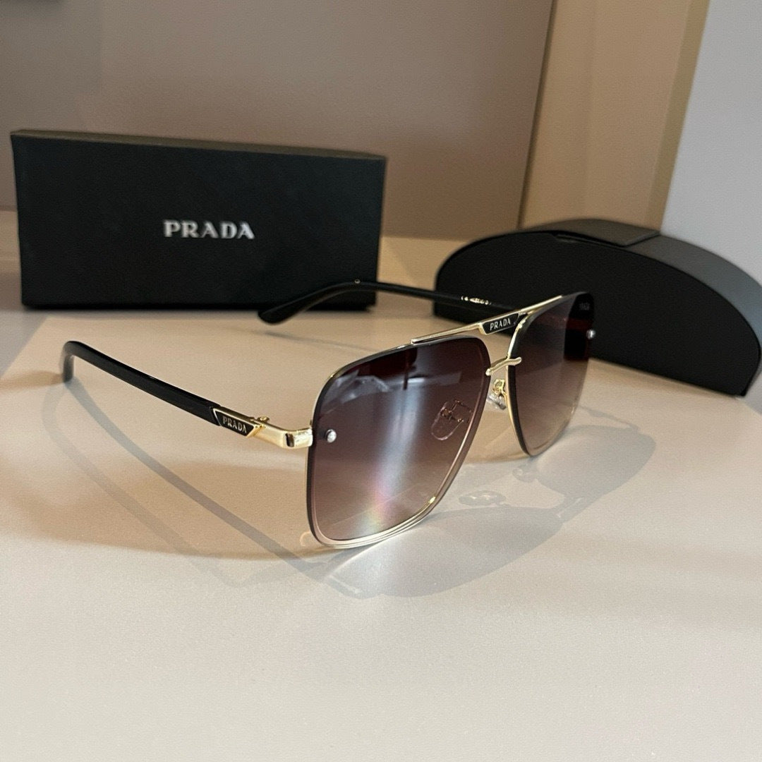 Prada Polarized Fashion Gold Lens Sunglasses for Men - 432050