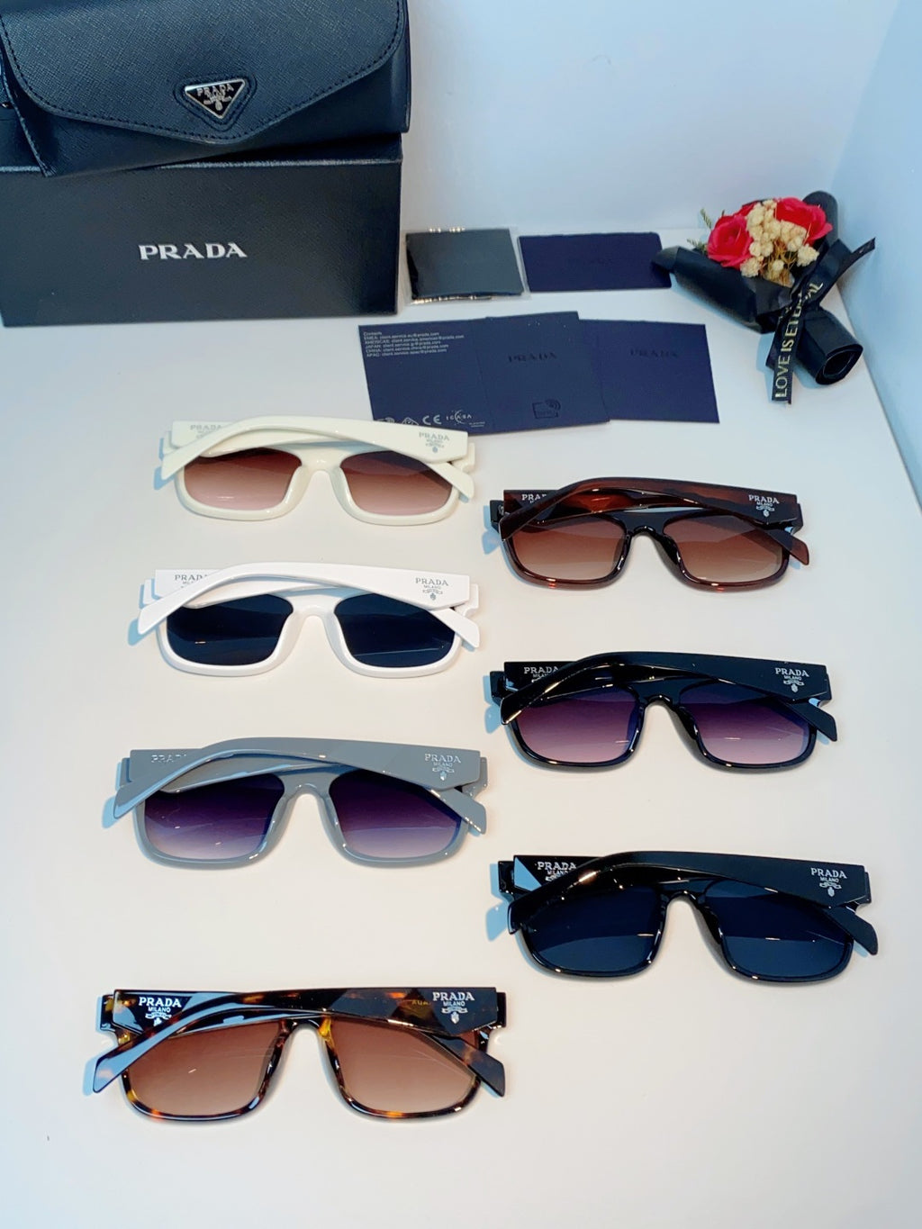 Prada Polarized Square Brown Lens Sunglasses for Men & Women - 487168 - detail image 11
