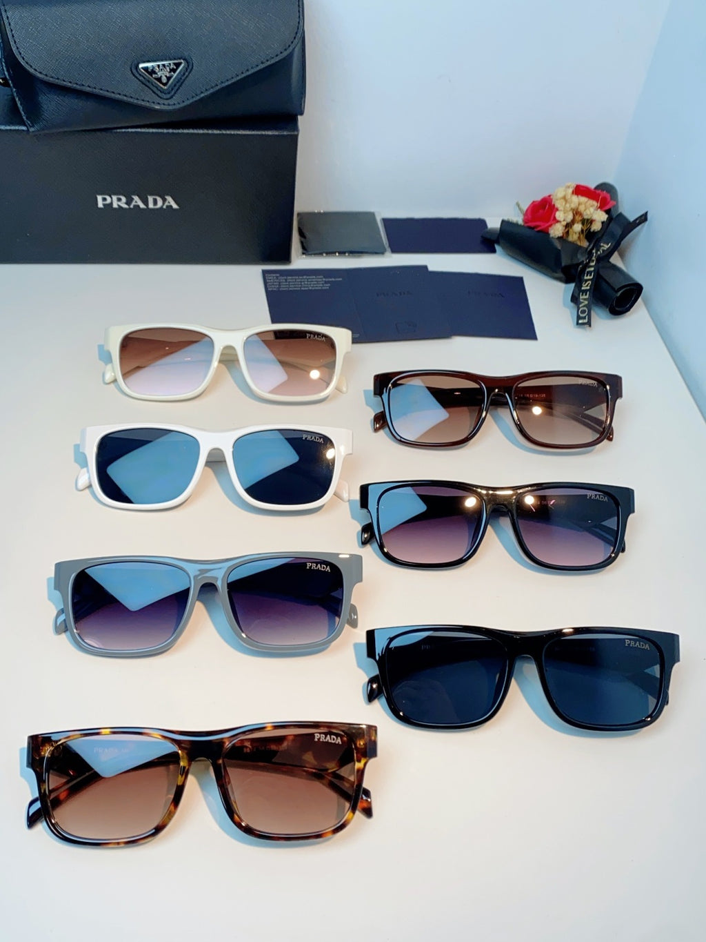 Prada Polarized Square Red Lens Sunglasses for Men & Women - detail image 12