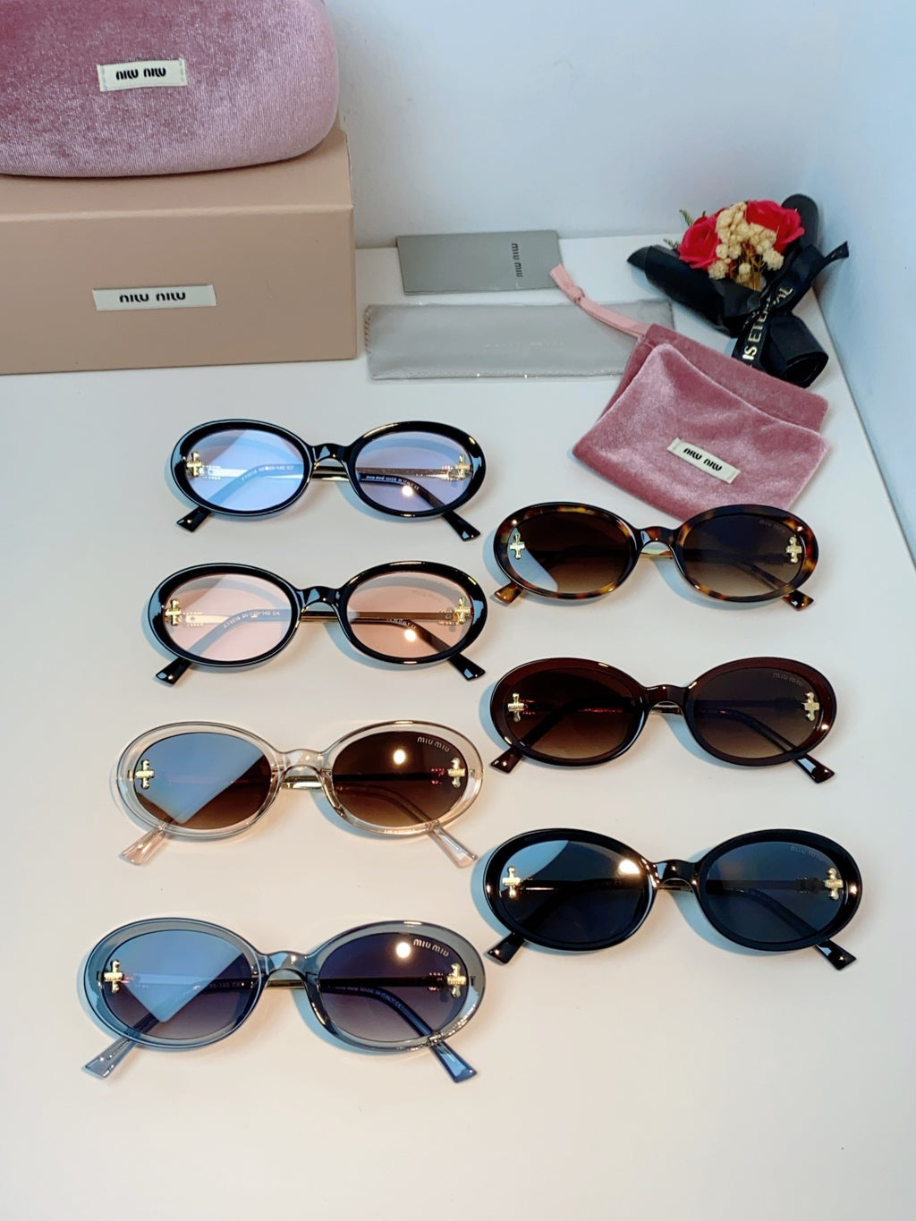 Miu Miu Metal Round Red Lens Sunglasses for Men & Women - detail image 12