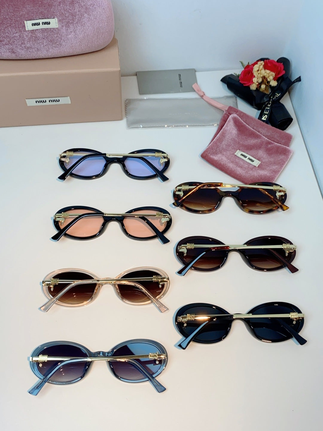 Miu Miu Metal Round Red Lens Sunglasses for Men & Women - detail image 11
