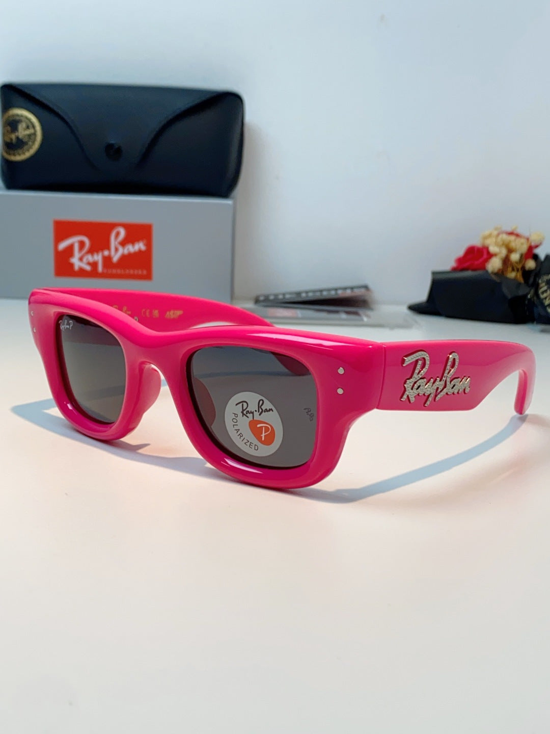 Ray-Ban Square Purple Lens Sunglasses for Men & Women