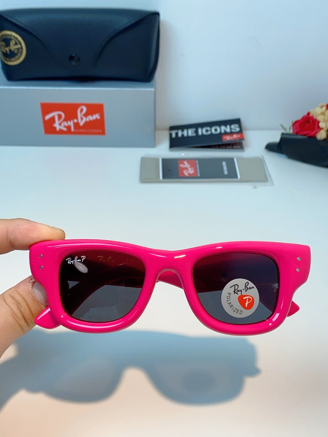Ray-Ban Square Purple Lens Sunglasses for Men & Women - detail image 4