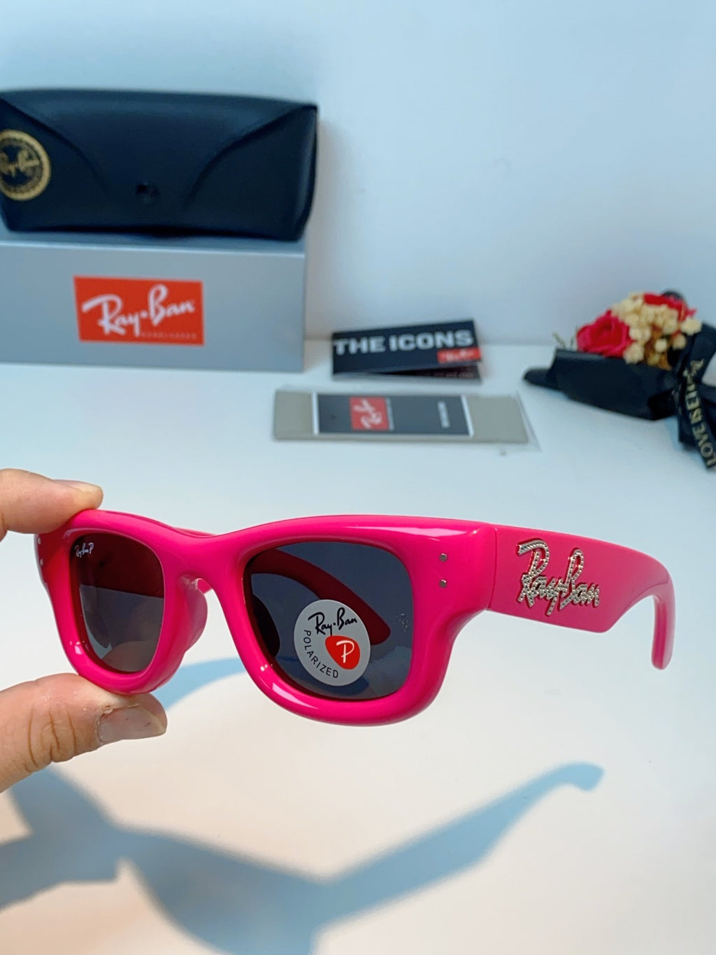 Ray-Ban Square Purple Lens Sunglasses for Men & Women - detail image 6