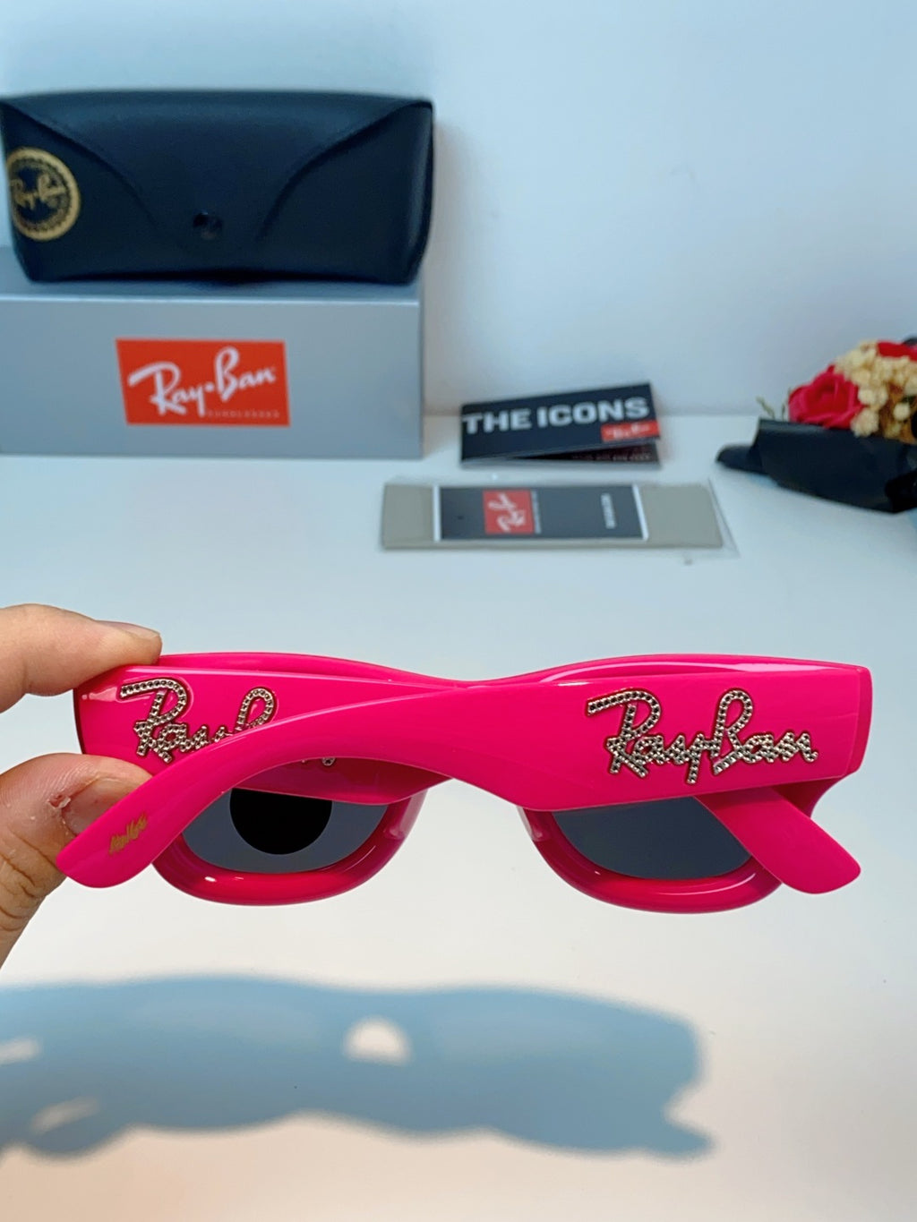 Ray-Ban Square Purple Lens Sunglasses for Men & Women - detail image 5