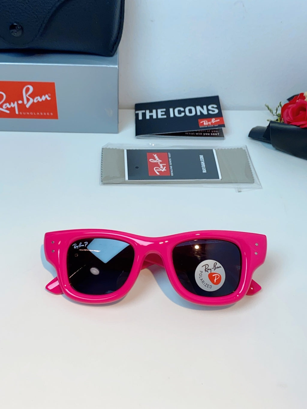 Ray-Ban Square Purple Lens Sunglasses for Men & Women - detail image 10
