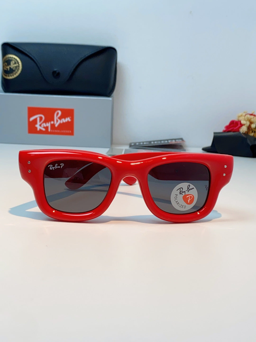 Ray-Ban Square Red Lens Sunglasses for Men & Women - detail image 2