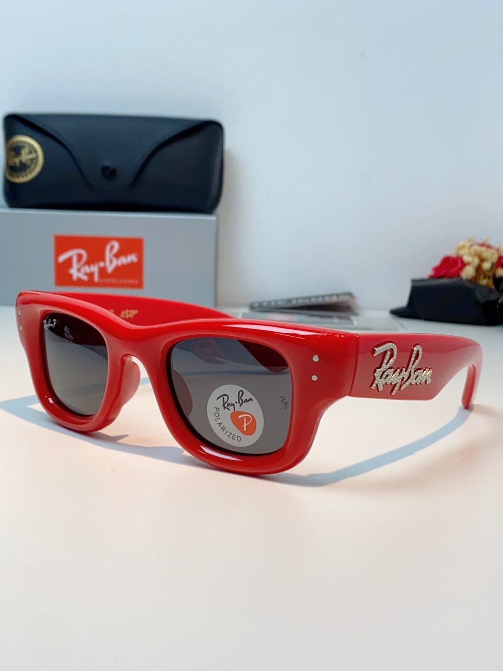 Ray-Ban Square Red Lens Sunglasses for Men & Women