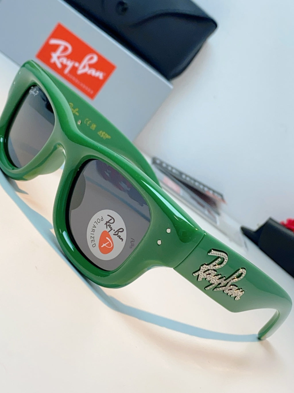 Ray-Ban Square Green Lens Sunglasses for Men & Women - detail image 7