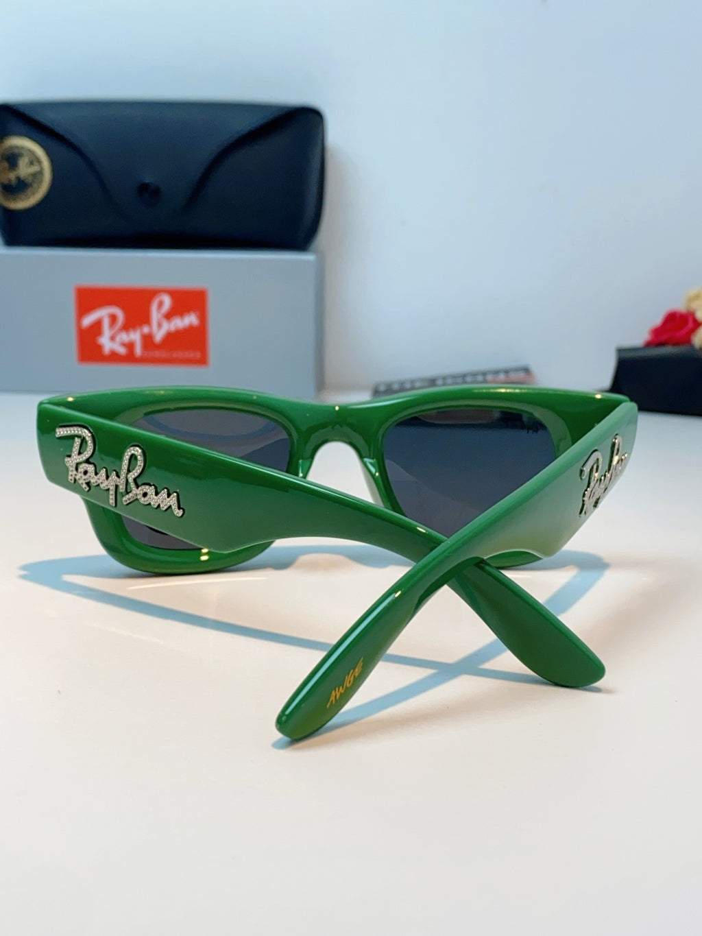Ray-Ban Square Green Lens Sunglasses for Men & Women - detail image 3