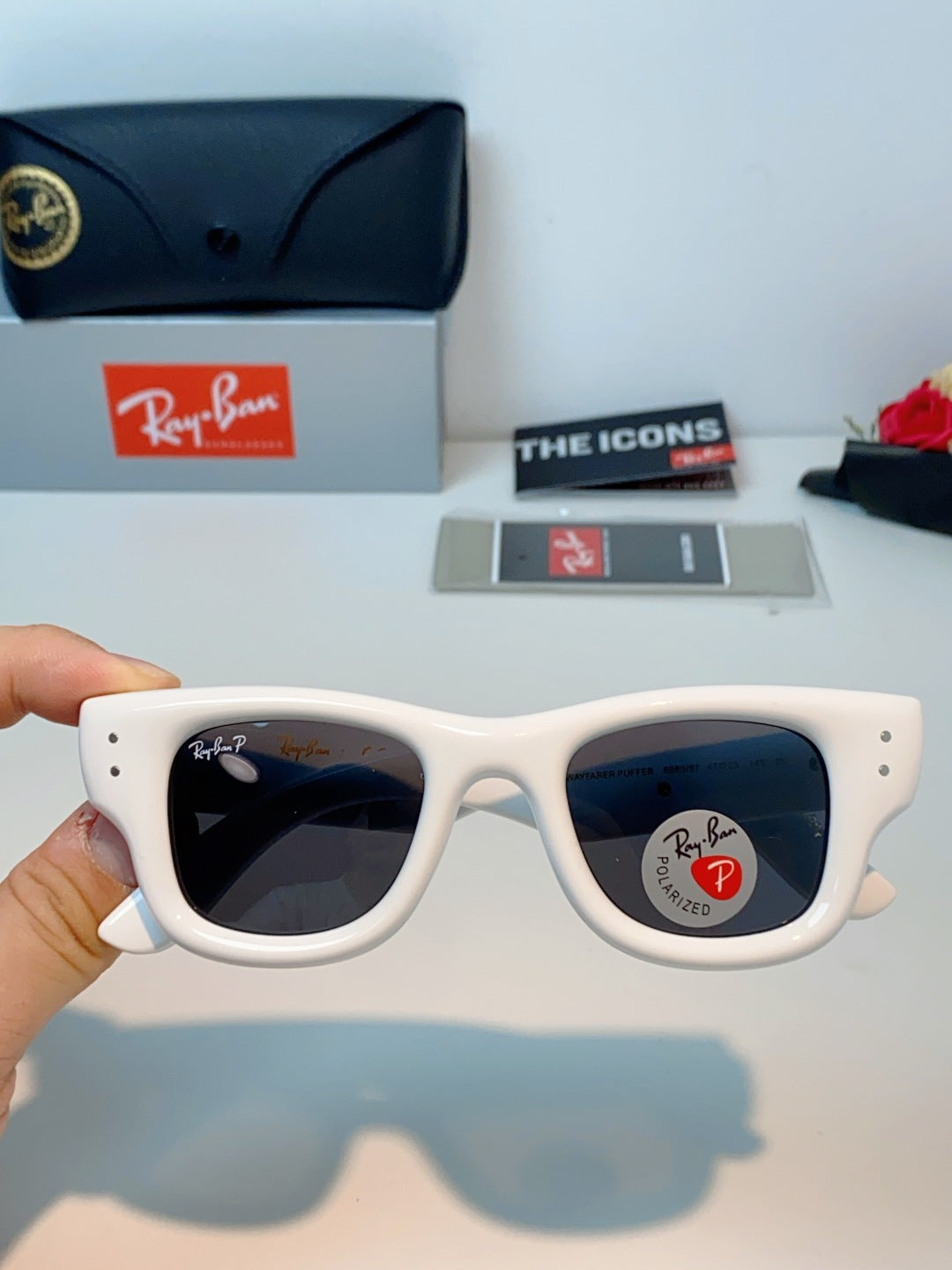Ray-Ban Square Gray Lens Sunglasses for Men & Women - detail image 4