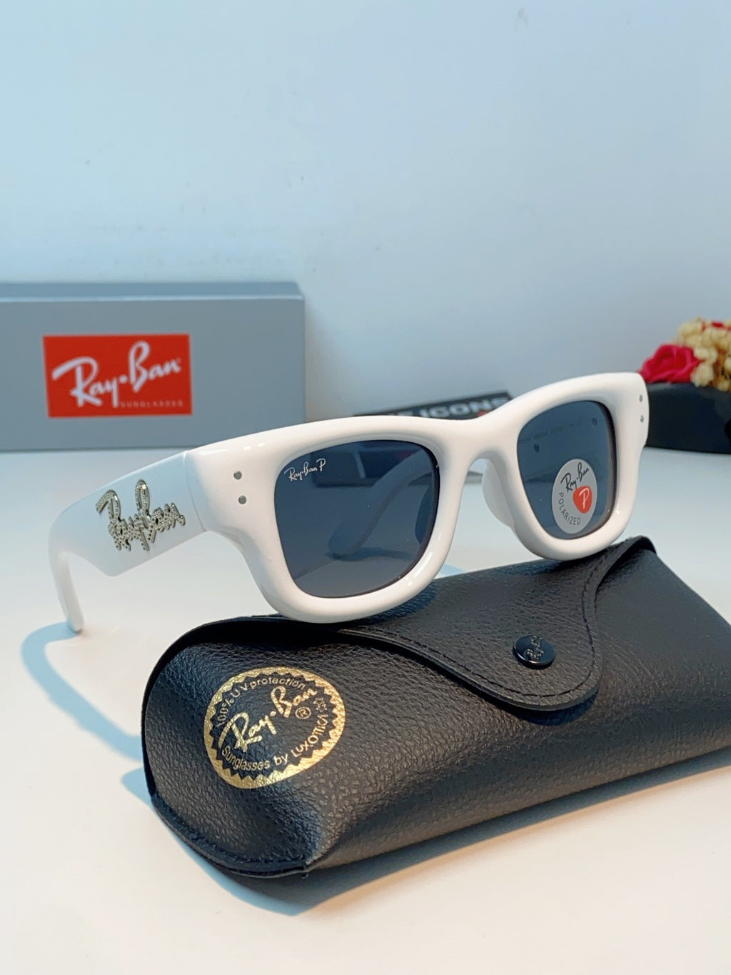 Ray-Ban Square Gray Lens Sunglasses for Men & Women - detail image 10