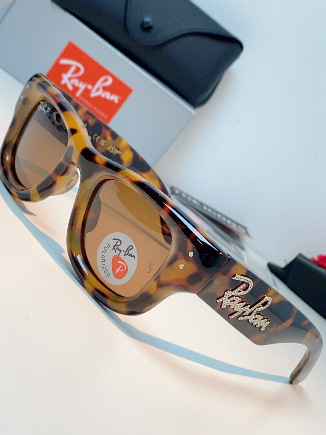 Ray-Ban Square Brown Lens Sunglasses for Men & Women - detail image 7