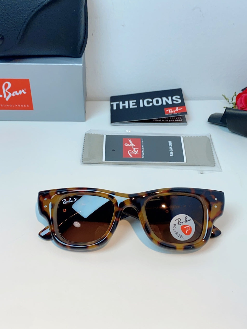 Ray-Ban Square Brown Lens Sunglasses for Men & Women - detail image 9