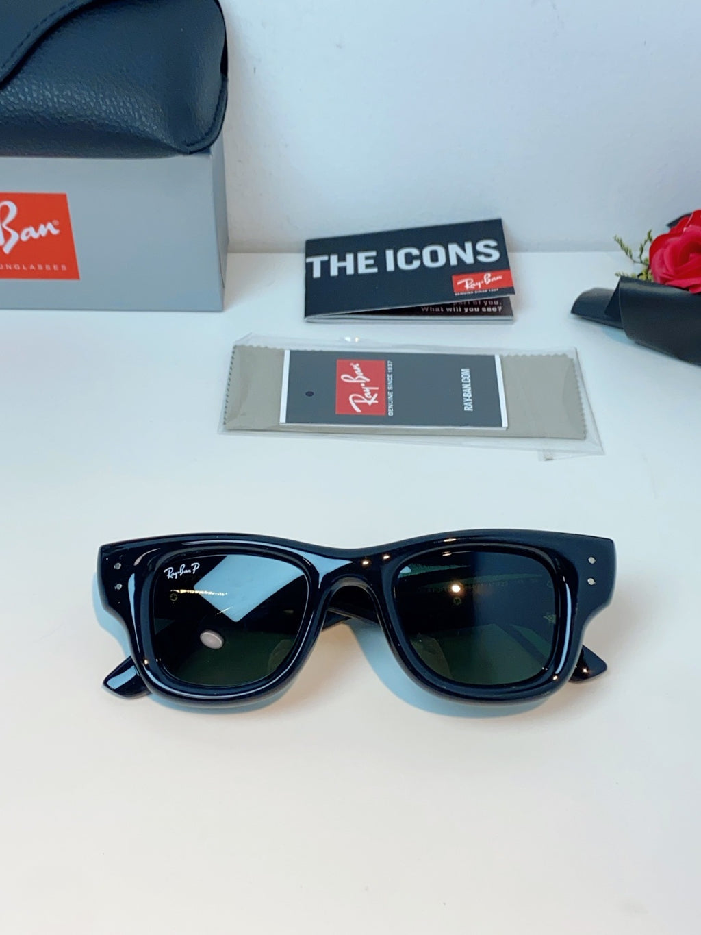 Ray-Ban Square Black Lens Sunglasses for Men & Women - 488216 - detail image 9