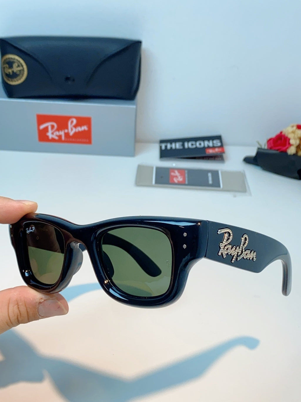 Ray-Ban Square Black Lens Sunglasses for Men & Women - 488216 - detail image 6
