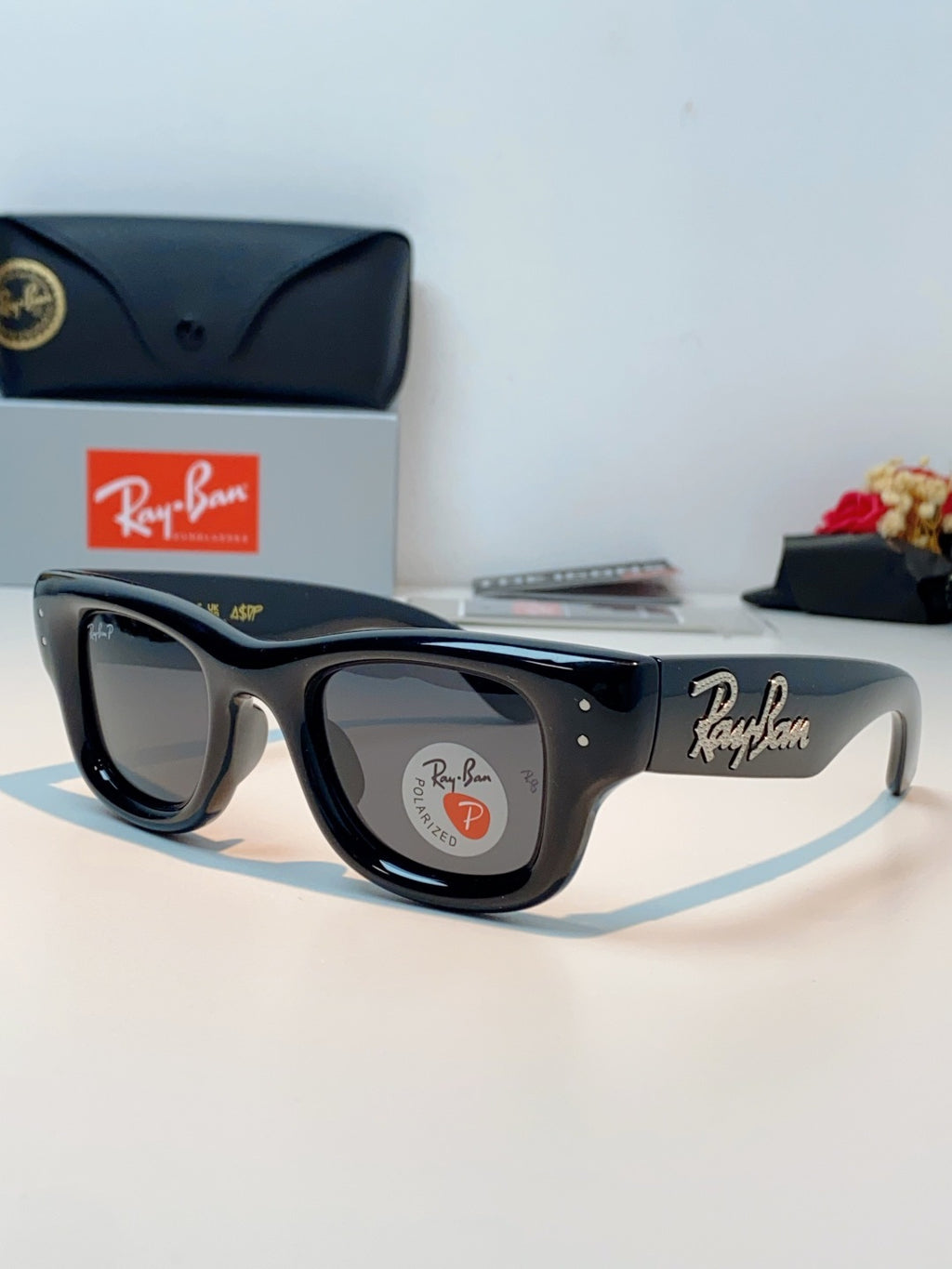 Ray-Ban Square Black Lens Sunglasses for Men & Women - detail image 2