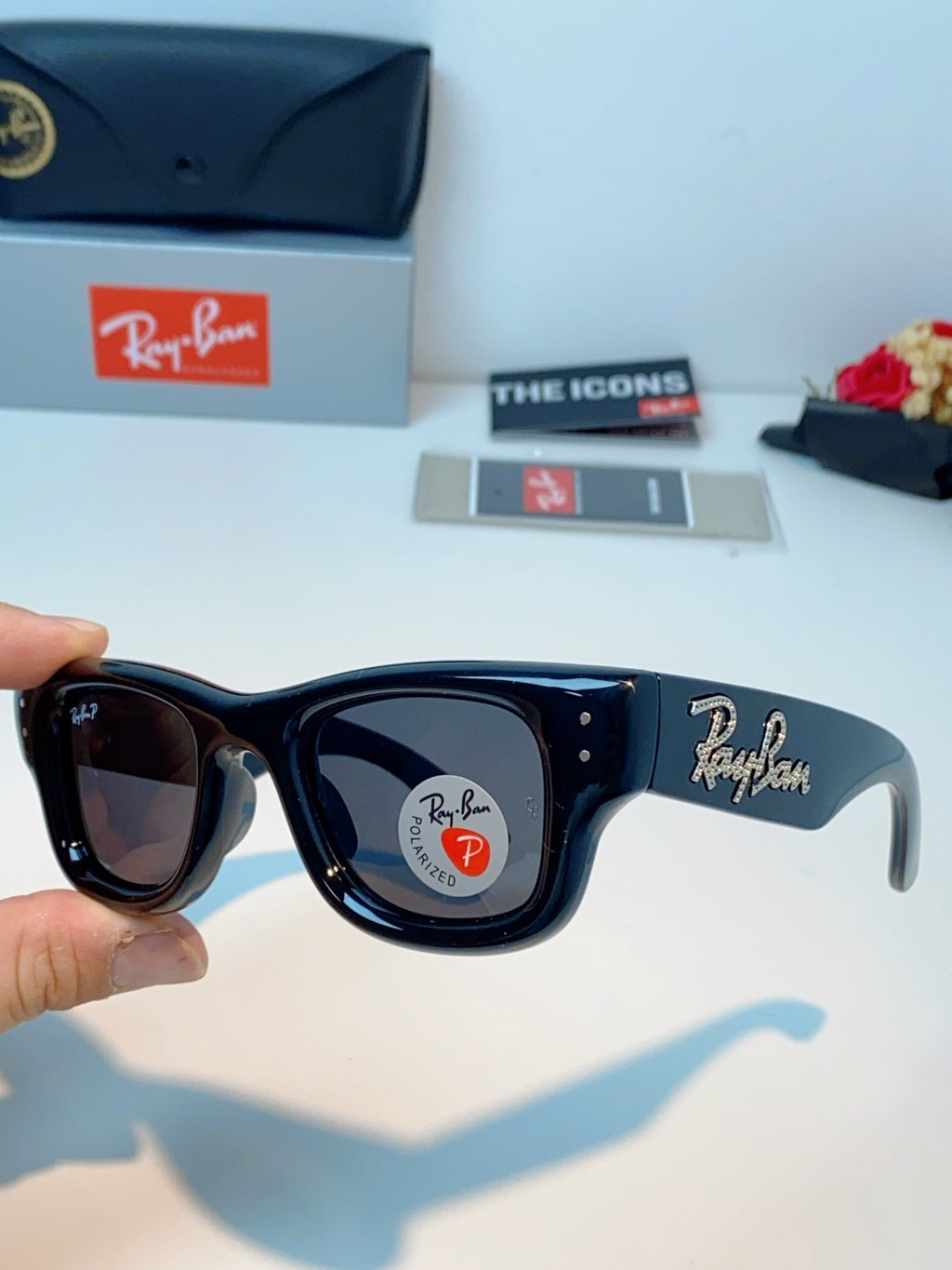 Ray-Ban Square Black Lens Sunglasses for Men & Women - detail image 7