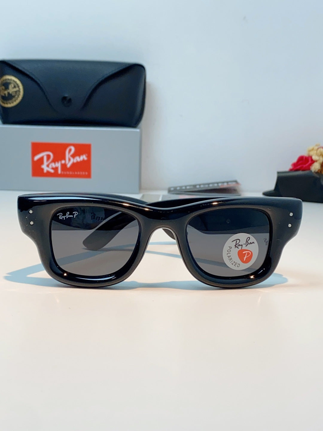 Ray-Ban Square Black Lens Sunglasses for Men & Women - detail image 3