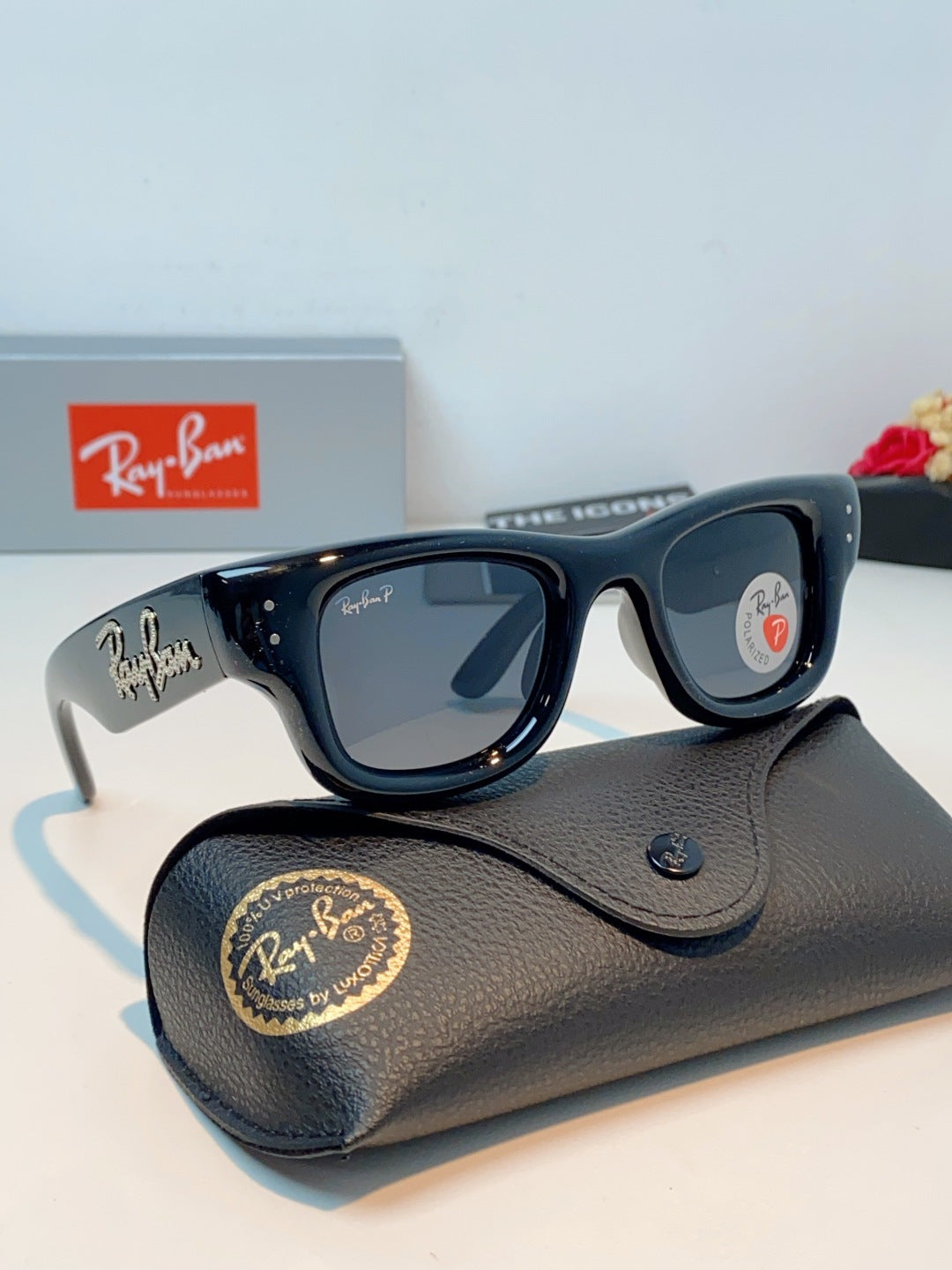 Ray-Ban Square Black Lens Sunglasses for Men & Women - detail image 11
