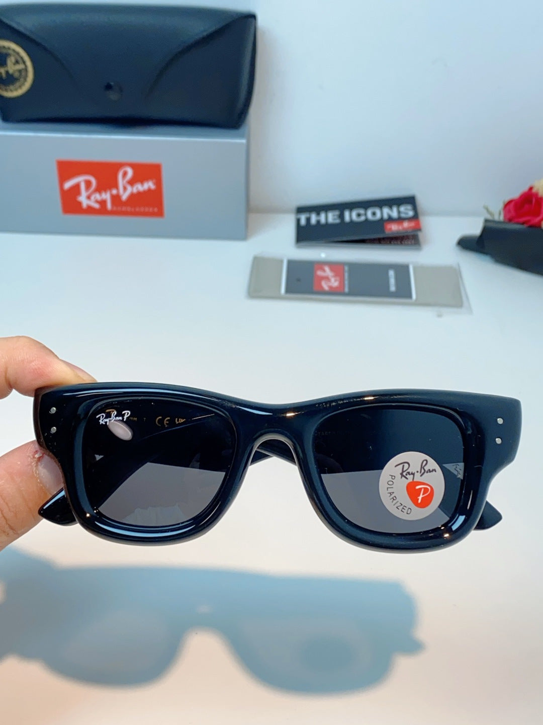 Ray-Ban Square Black Lens Sunglasses for Men & Women - detail image 5