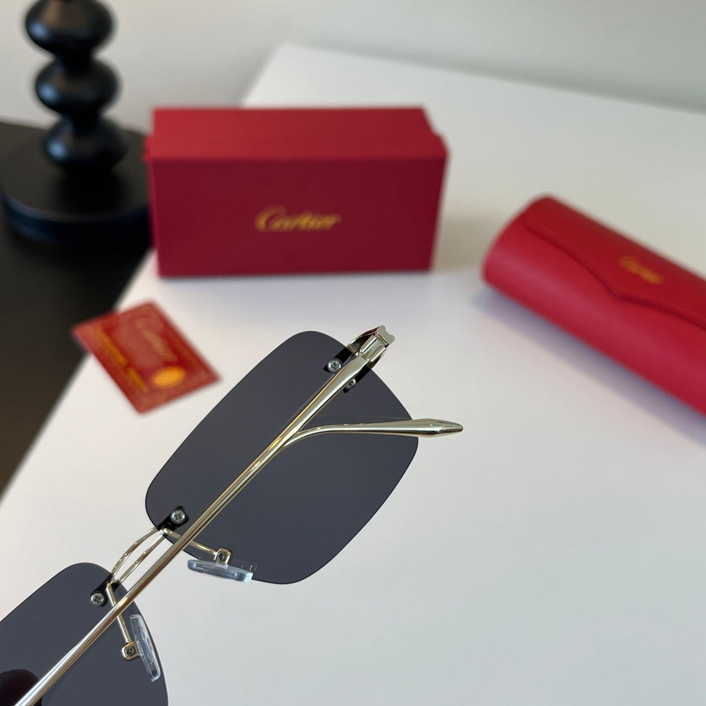Cartier Lightweight Metal Rimless Silver Lens Sunglasses for Men & Wo - 465725 - detail image 6