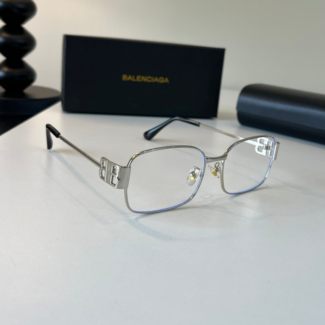 Balenciaga Rectangular Silver Lens Sunglasses for Men & Women - 358634