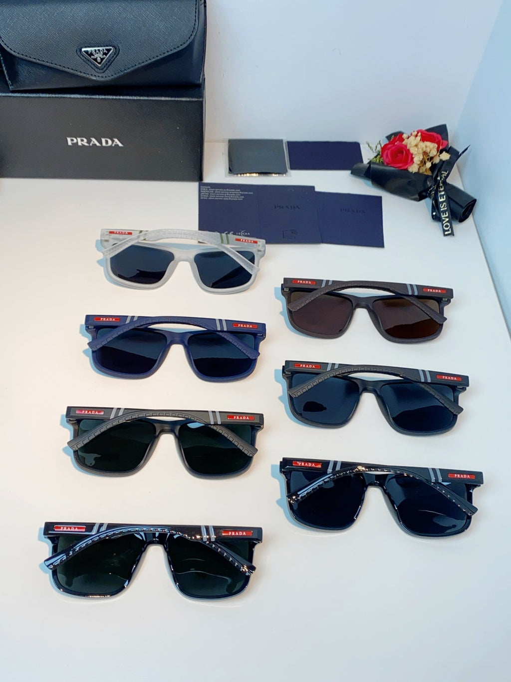 Prada Polarized Fashion Blue Lens Sunglasses for Men - detail image 11