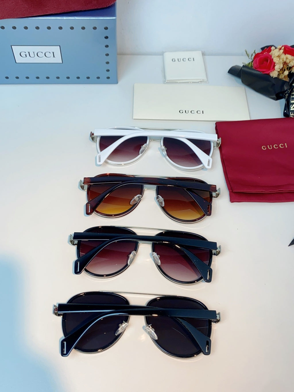 Gucci Aviator Red Lens Sunglasses for Men & Women - 357959 - detail image 12