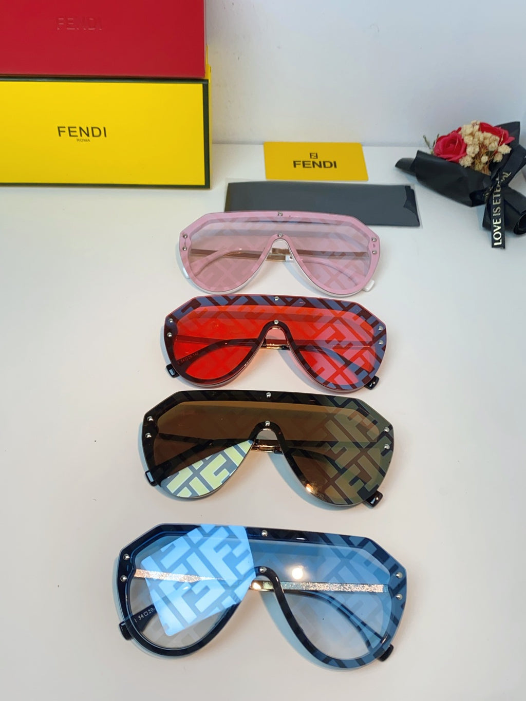 Fendi Lightweight Rimless Pink Lens Sunglasses for Men & Women - detail image 11