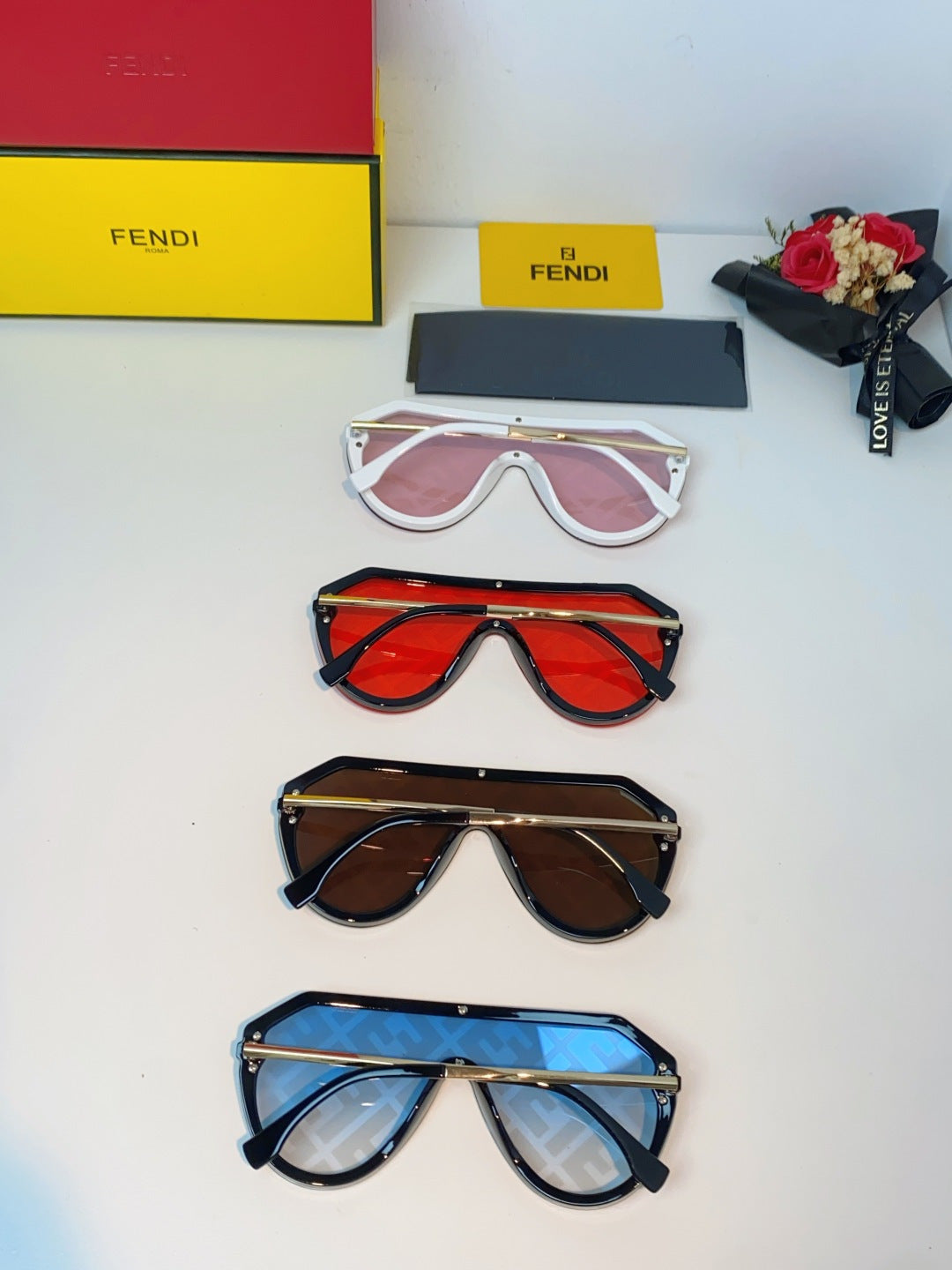 Fendi Lightweight Rimless Pink Lens Sunglasses for Men & Women - detail image 10